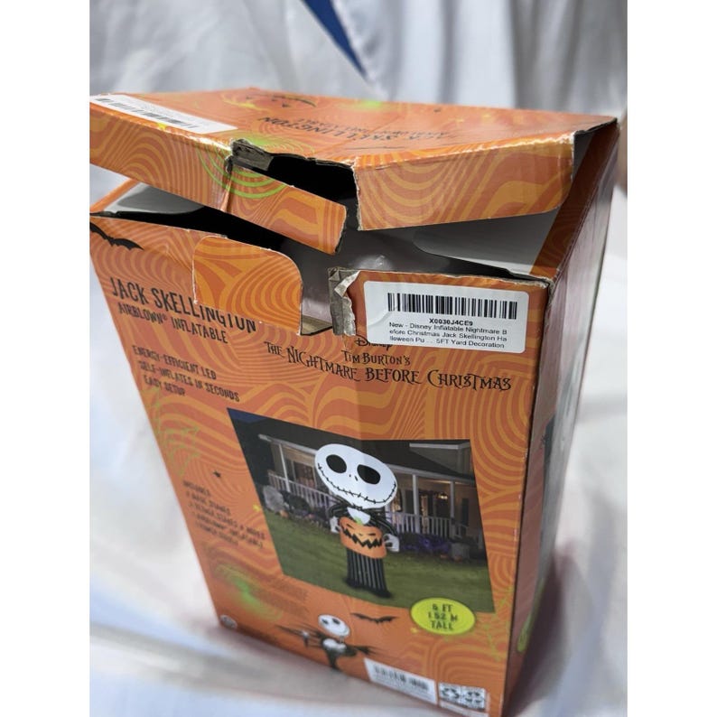 Inflable de Jack Skel de Pesadilla antes de Navidad de Disney, 1.5 m, con luces, para Halloween. imagen 6