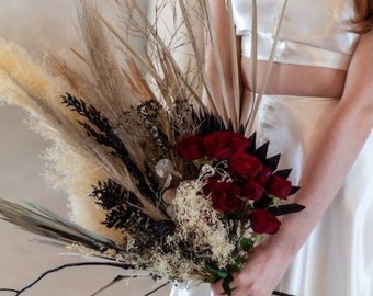 Punk rock Valentine's Day dried flower bouquet | gift for girlfriend, mom, sister, wife