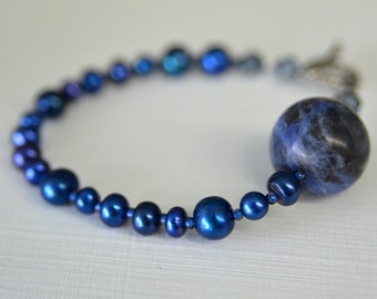 Sodalite Bracelet Blue Bracelet Sapphire Royal Navy Blueberry