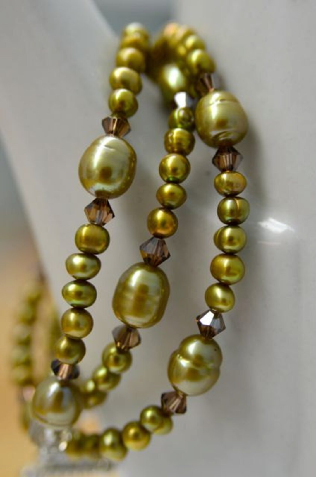 Olive Green Pearl Jewelry set main image 1