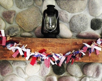 The Yankee Doodle Dandy---A Decorative Red White and Blue Folk Art Banner for the Patriotic Home