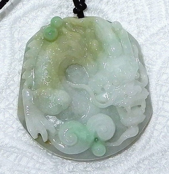 Jadeite Jade Dragon Pendant NATURAL 321CT Jadeite… - image 4