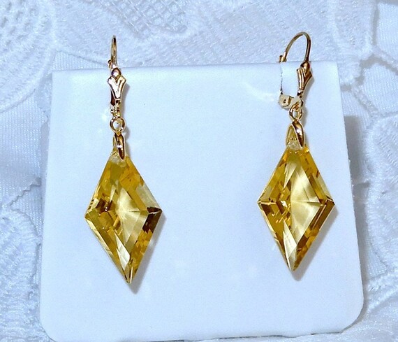 24cts Lemon Quartz earrings Natural Fancy cut gem… - image 3