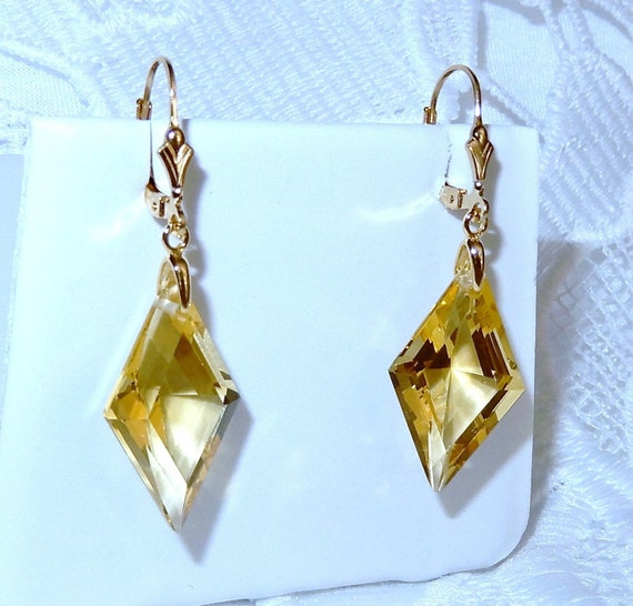 24cts Lemon Quartz earrings Natural Fancy cut gem… - image 6