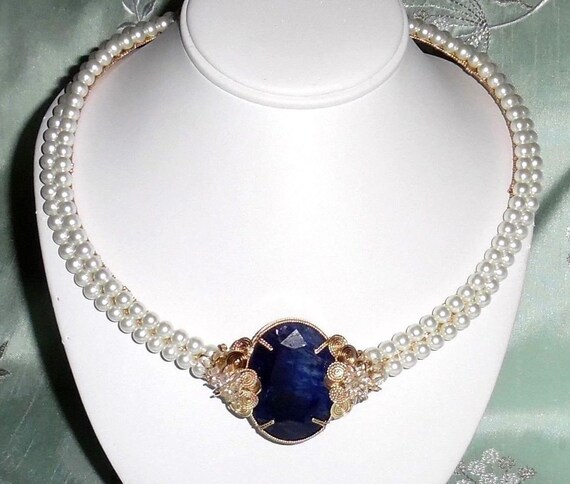 Blue Sapphire Necklace, Lady Diana Necklace INSPI… - image 4