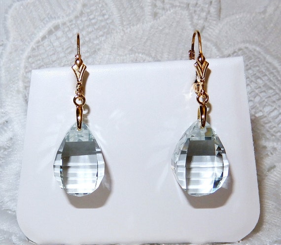 38cts White Quartz Briolette Earrings Genuine gem… - image 10