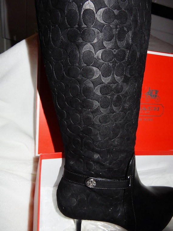 NEW Vintage COACH Tall Black Boots Runs Small Fits Like a 10 19 1 2 Tall 2 1 2 Heels Size 11 Fits Like a 10 Etsy