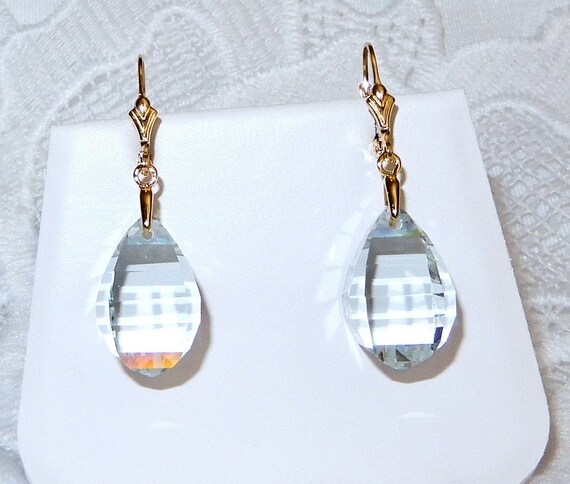 38cts White Quartz Briolette Earrings Genuine gem… - image 7