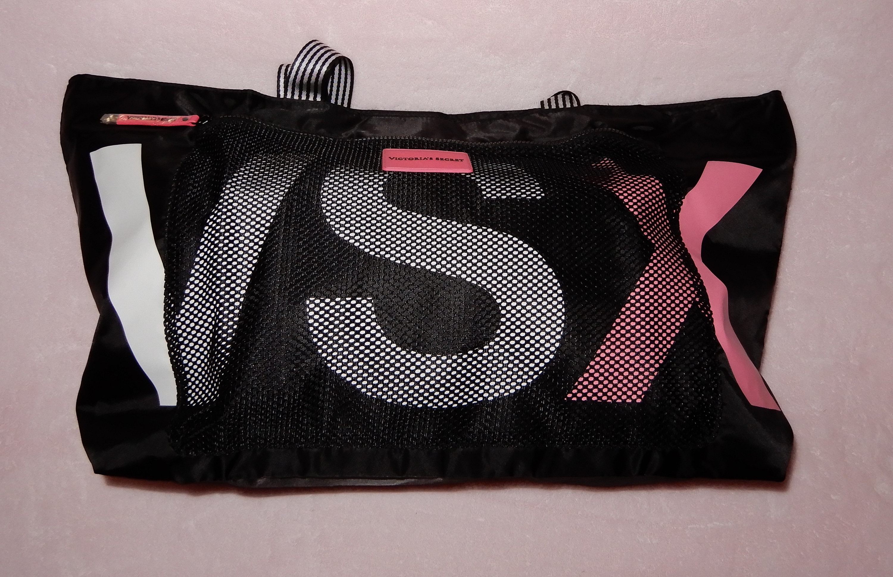 Victoria Secret Black & Pink Small Bag Purse Handbag