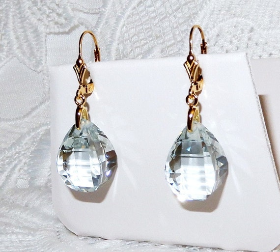 38cts White Quartz Briolette Earrings Genuine gem… - image 3