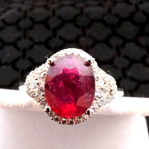 17 TCW Ruby Ring Natural Earth-Mined Ruby gemstone Oval ring
