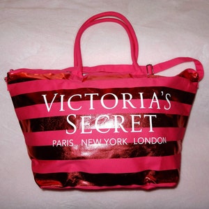 New Victoria's Secret Pink White Striped Oversized Tote Bag 2023 -SHIPS FREE