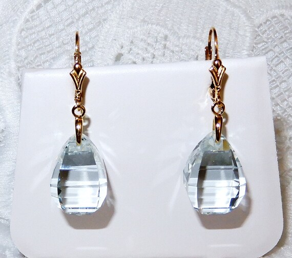 38cts White Quartz Briolette Earrings Genuine gem… - image 9