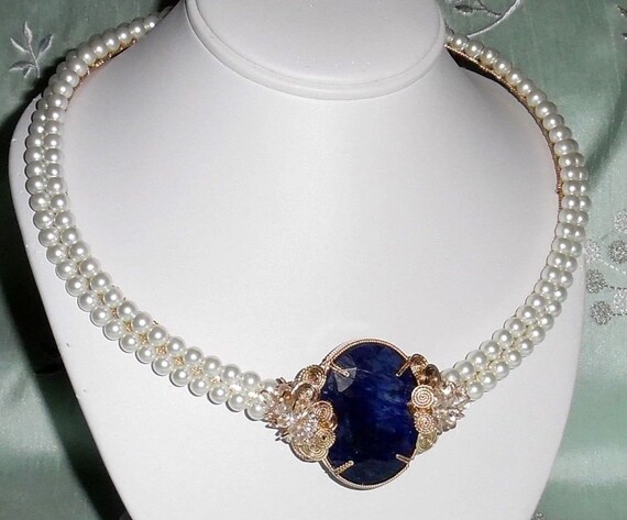 Blue Sapphire Necklace, Lady Diana Necklace INSPI… - image 3