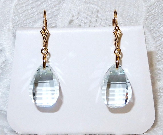 38cts White Quartz Briolette Earrings Genuine gem… - image 5