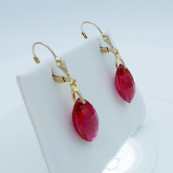 23cts Raspberry Kunzite Earrings Natural Untreate… - image 2