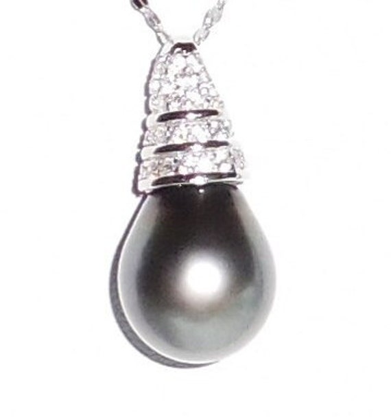 18mm Tahitian Cultured Pearl Pendant Necklace Natu