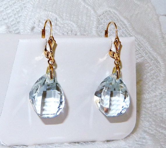 38cts White Quartz Briolette Earrings Genuine gem… - image 2