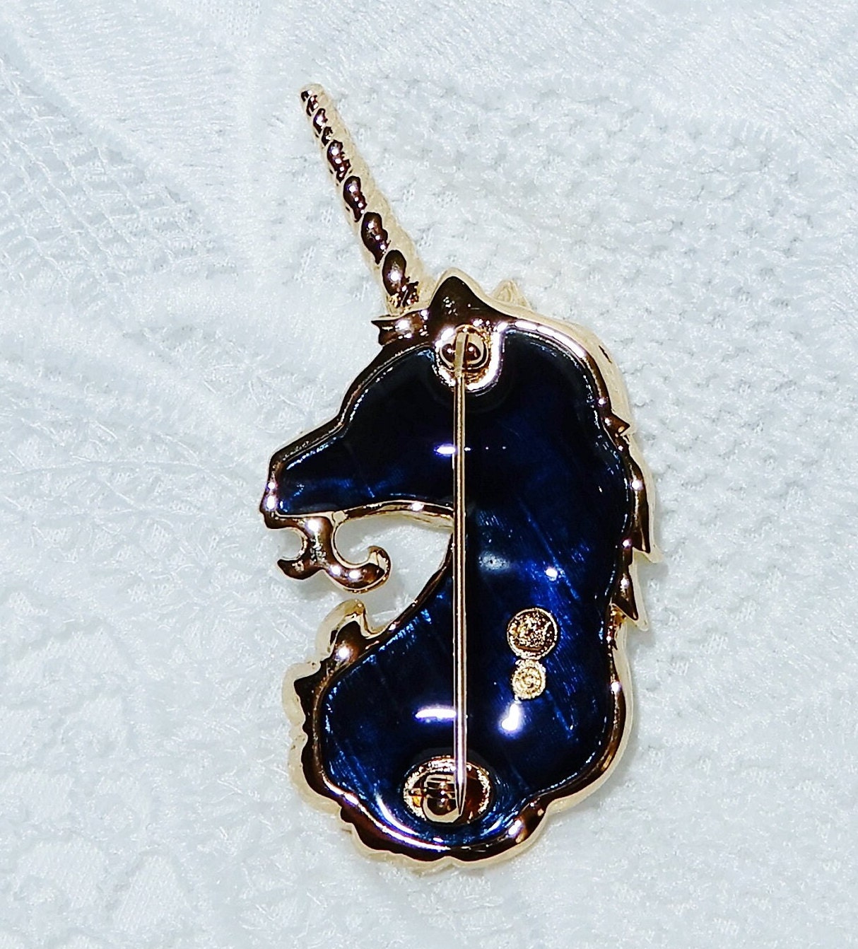 Swarovski Crystals Unicorn Brooch Pin RARE Stamped Swan on