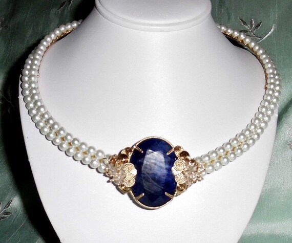 Blue Sapphire Necklace, Lady Diana Necklace INSPI… - image 2