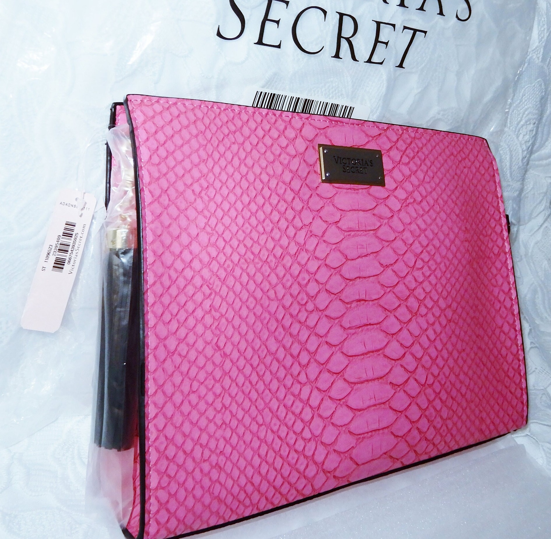 Victorias Secret Pink Clutch Handbag Brand New Packaging Faux 