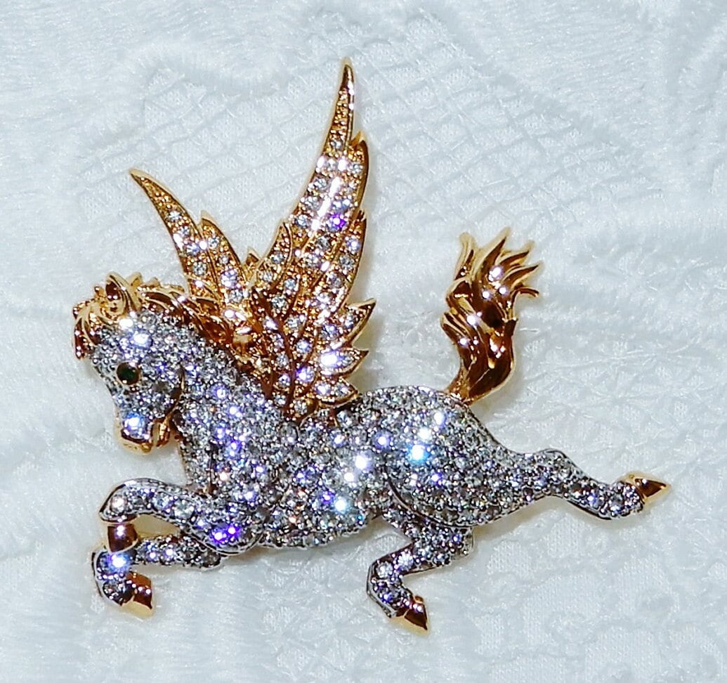 Swarovski Pegasus Brooch - Etsy