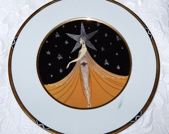 Erte&#39; New York, New York Mikasa Charger Plate, RARE Signed Erte&#39; 1990 UH210 New York, New York Fine China Germany LTD 12 1/2&quot; Charger Plate