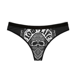 Edgy Women&#39;s Thongs with Skull Design | Perfect for Gifting, Lingerie, Everyday Wear, Unique Underwear, Halloween, Festival Fashion