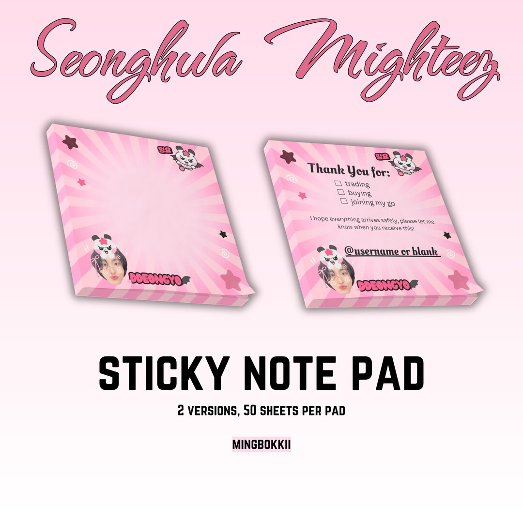 ATEEZ Seonghwa Sticky Notes Line Friends Ddeongyo Pink Kpop BST ...