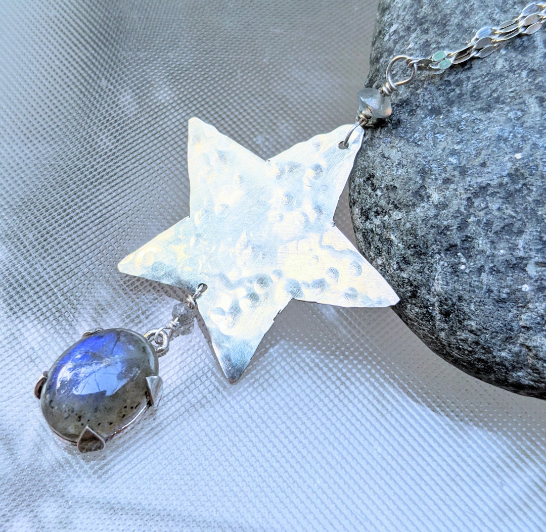 Genuine Amethyst and Lab Diamond Sterling Silver Star Necklace main image 1