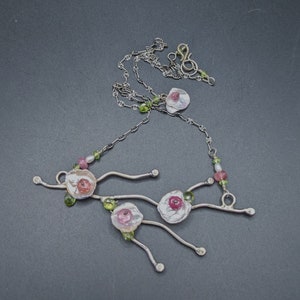 Sterling Silver Tree Branch Necklace Spring Flowers Necklace Spring Jewelry image 4