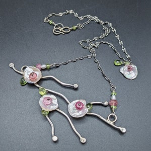 Sterling Silver Tree Branch Necklace Spring Flowers Necklace Spring Jewelry image 3