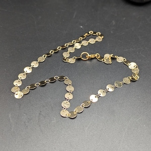 14k Gold Filled Disc Necklace - Gold Sequin Necklace - 14K Gold Fill Jewelry - 14K Gold Filled Necklace - Gold Coin Layering Necklace