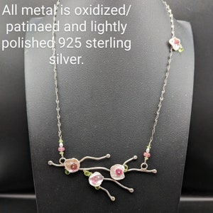 Sterling Silver Tree Branch Necklace Spring Flowers Necklace Spring Jewelry image 5