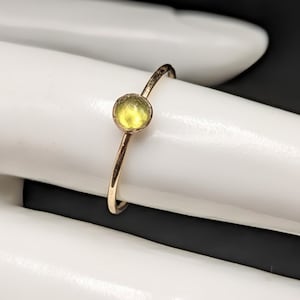 Dainty Peridot Stacking Ring in 14K Gold Filled - Gold and Green Gemstone Rings - August Birthstone