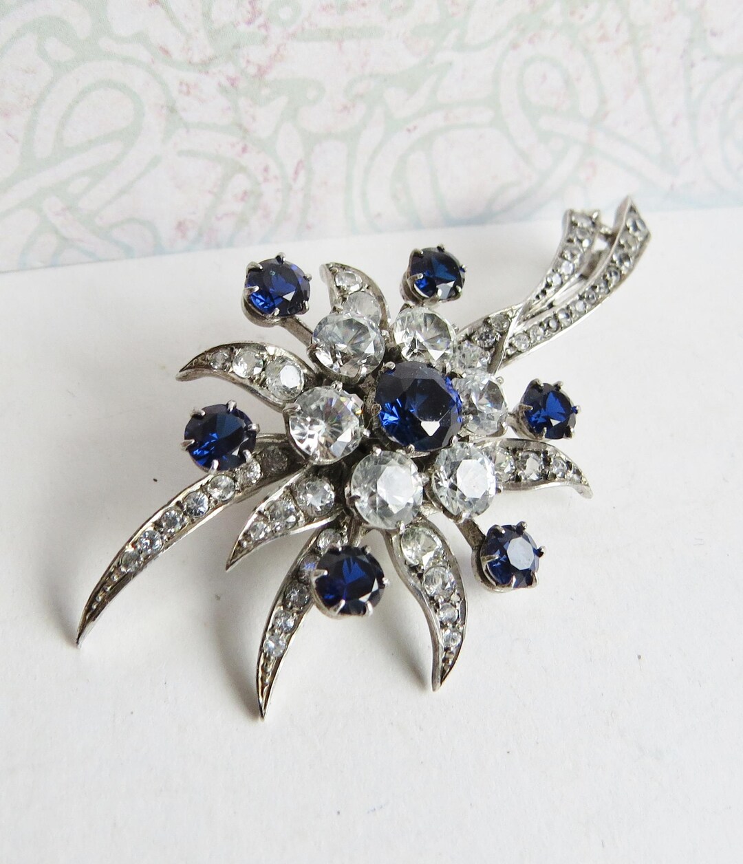 Pretty VINTAGE SCP Ciro Sterling Silver Paste Floral Corsage BROOCH - Etsy