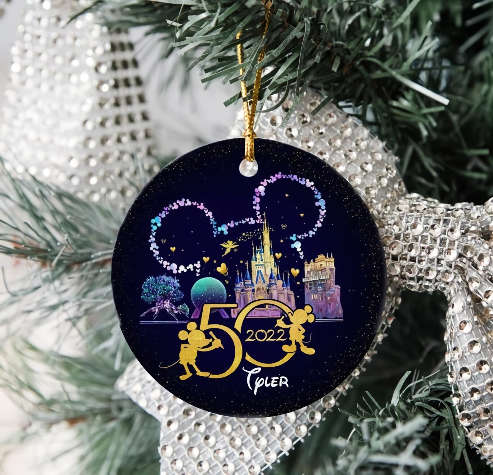 Discover Personalized Christmas Ornament, Disney World 50th Anniversary Ornament