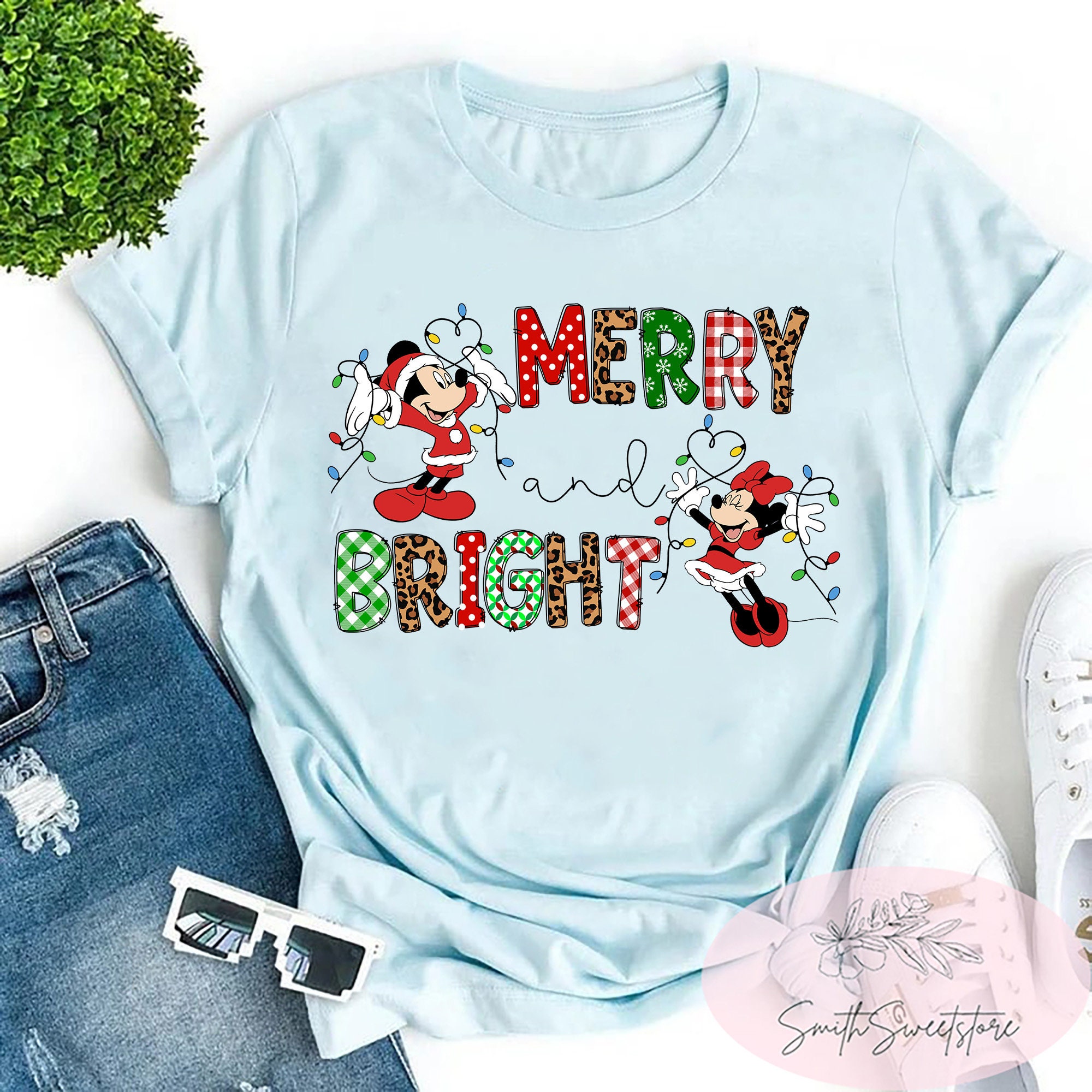 Discover Disney Christmas Shirt, Mickey Minnie Christmas Shirt, Mickey Christmas Shirt, Disney World Christmas Shirts, Disney Merry Bright ,XT-092309