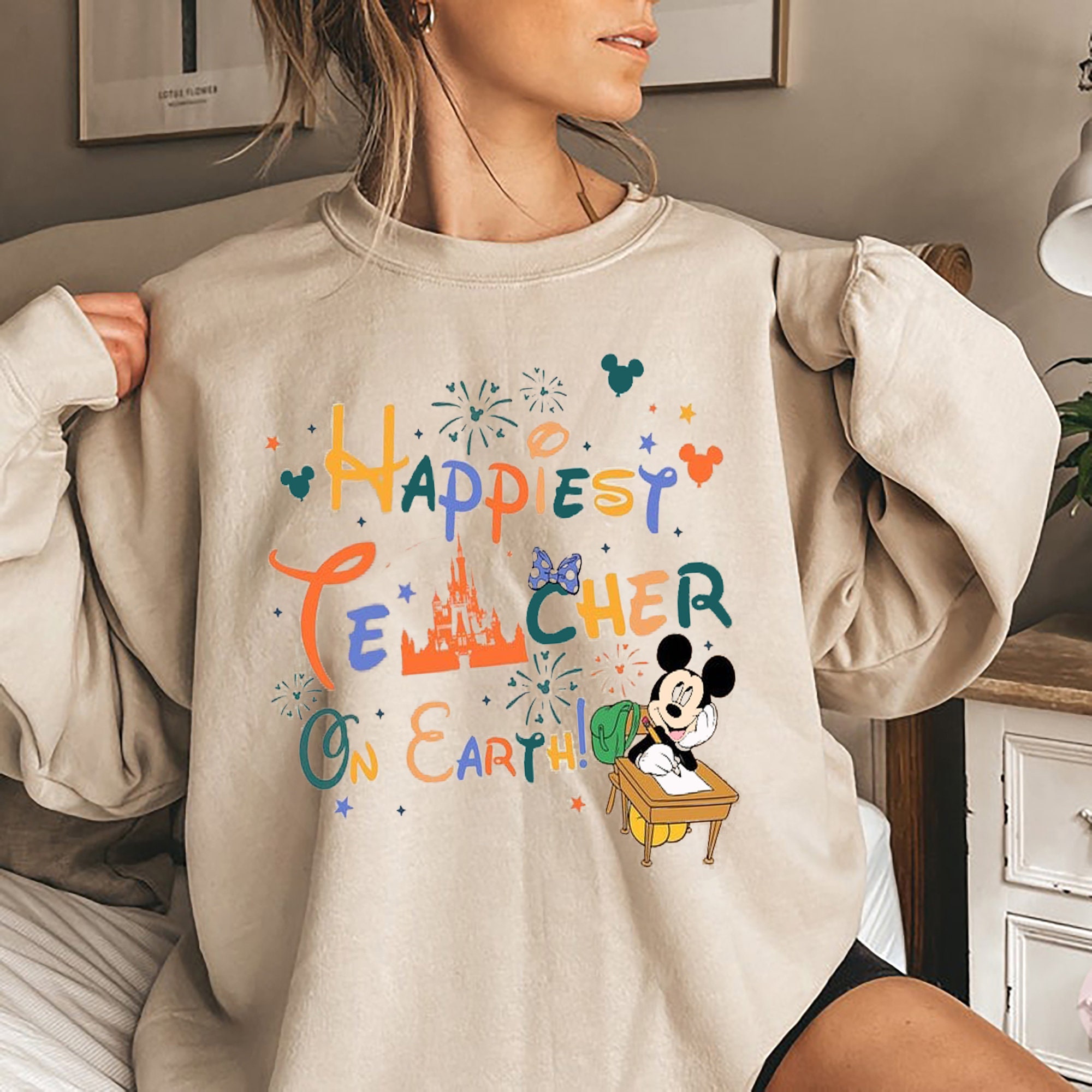 Discover Happiest Teacher on Earth Disney Teacher Sweatshirt