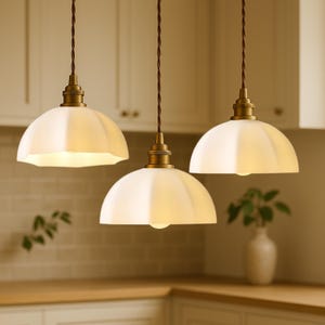 Lámpara colgante de cristal moderna: lámpara colgante para isla de cocina, cable ajustable