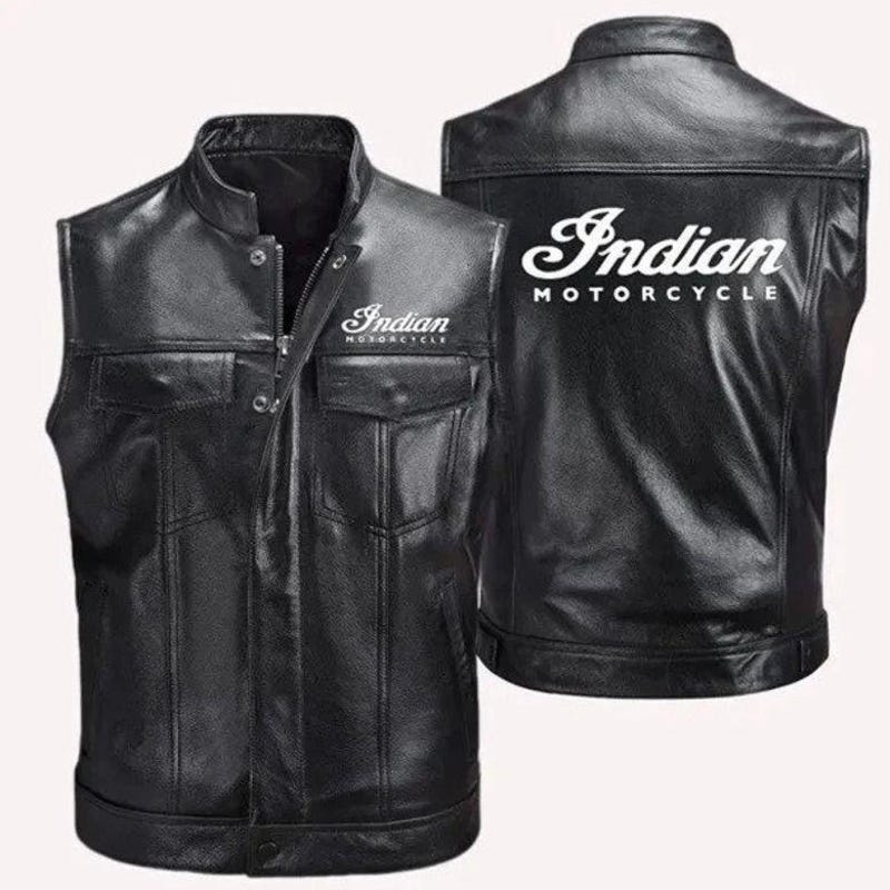 Men's Indian Motorcycle Western Leather Biker Vest main image 1