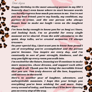 ¡Carta de feliz cumpleaños para mi mejor amiga! Producto digital, descarga y edita.