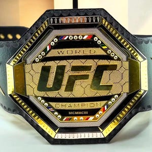 UFC Legacy Championship Replica Belt: 6MM Brass Plates, Genuine Leather