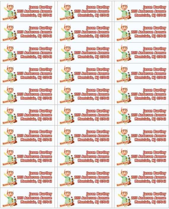 handy manny return address label diy print return labels etsy