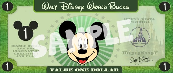 disney bucks personalized diy disney dollars mickey dollars etsy israel