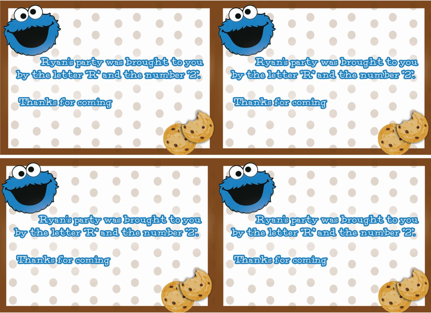 Cookie monster labels party food labels. Sesame street | Etsy