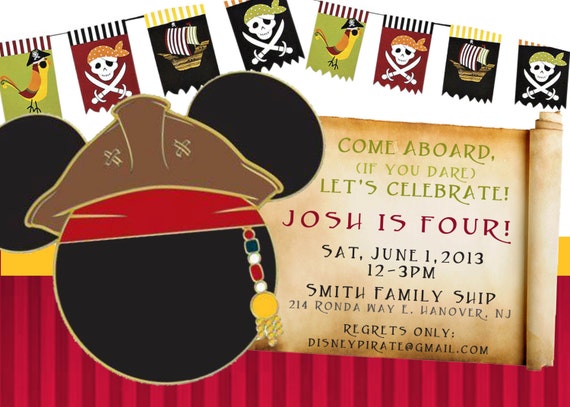 Pirate Pirate Invitation Anniversaire De Mickey Mouse Etsy Pirate Pirate Invitation Anniversaire De Mickey Mouse Etsy