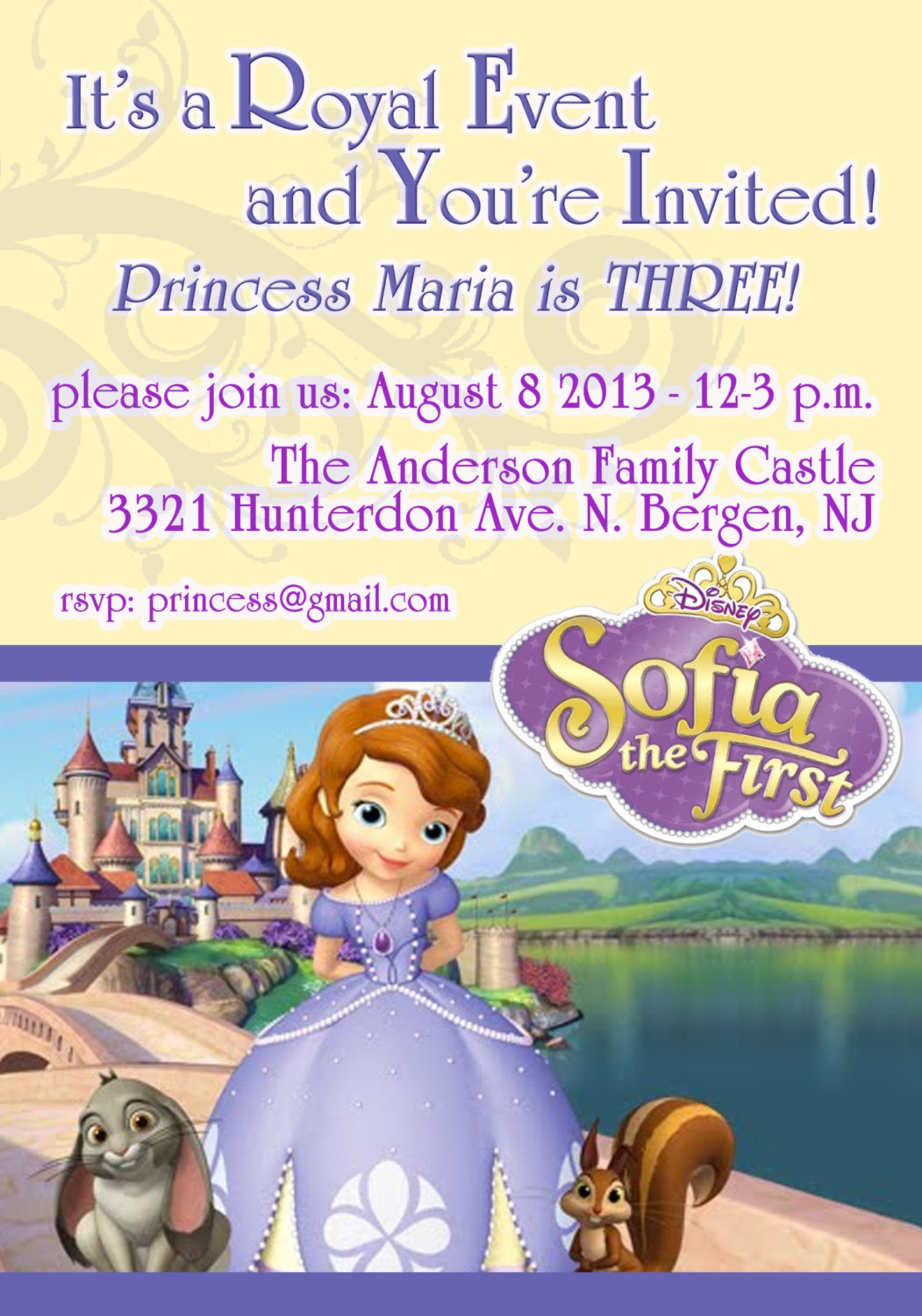 Princess Sofia Return Address Labels Sofia the First Return Etsy
