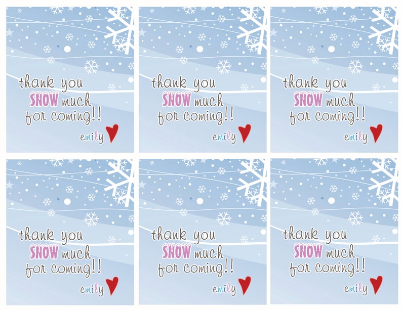 Winter wonderland labels girl birthday favor labels winter | Etsy