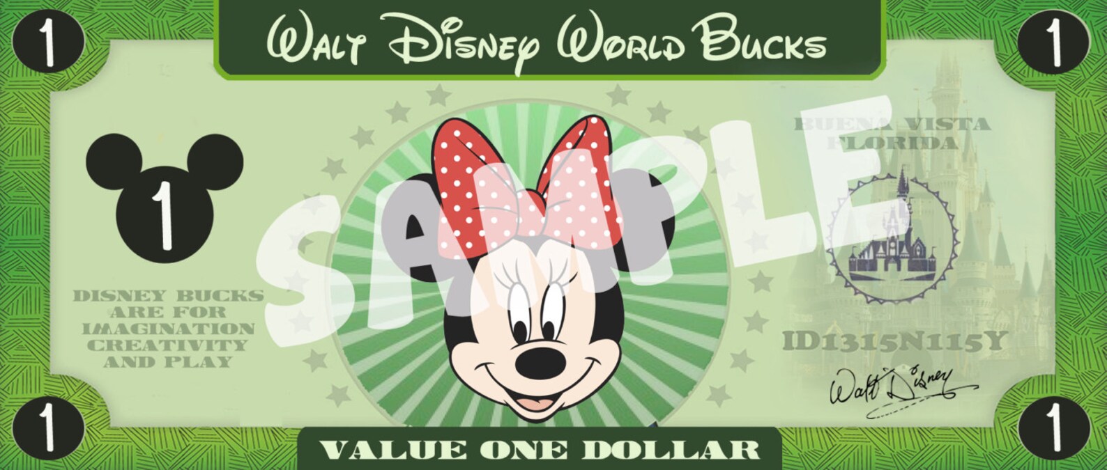 Disney Bucks Personalized Diy Disney Dollars Mickey Dollars Etsy